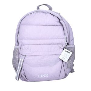 NWT PINK Victoria's Secret Quilted Spring Violet Puffer School Backpack Laptop